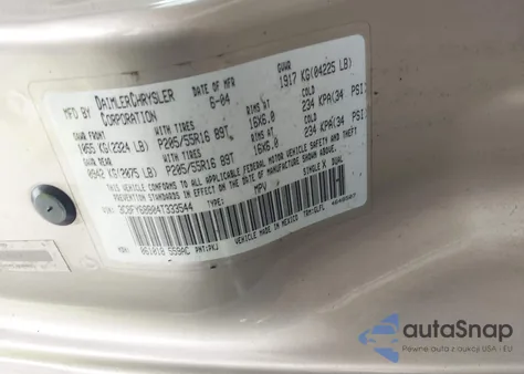 2004 Chrysler Pt Cruiser Limited z USA, uszkodzony, nr VIN 3C8FY68B04T333544